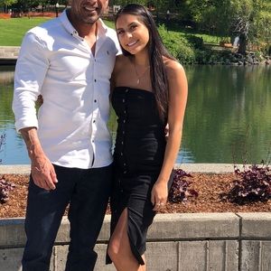 Black strapless dress